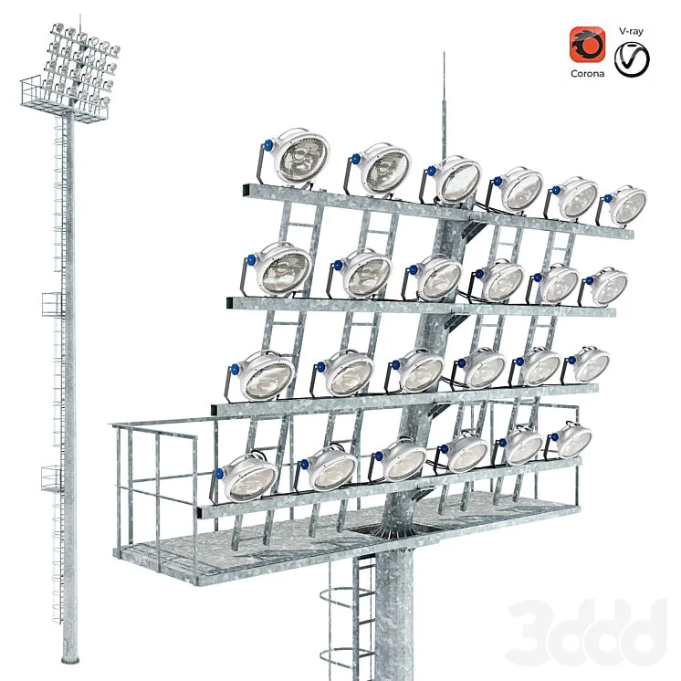 Lighting mast with fixed crown MGF-30-SR
